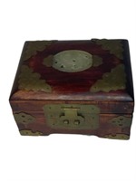 19 TH Chinese white jade inlaid wood box
