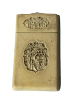 Fine 19th c. carved ivory card holder