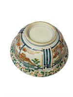 18 TH CHINESE BLUE AND WHITE BOWL DISH FAMILLE