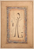 Qajar Persian Calligraphy w/ Miniature Page 18th r