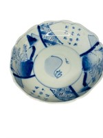 18 TH CHINESE BLUE WHITE BOWL DISH CALLIGRPHY