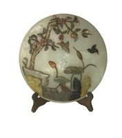 antiques Jade Plate With flower and birds