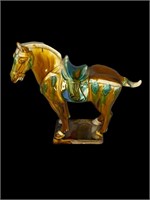 Chinese Sancai Glazed Caparisoned  horse