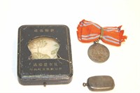 Chinese Army Medallian with Small Silver Locket
