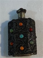 TURQUOISE AND STONE INLAID SNUFF BOTTLES
