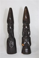 Pair of Ebony African Sculpted Figures