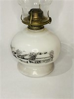 antiques Lighting Victorian Oil Lamp opaline