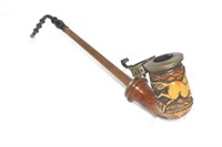Vintage Engraved Meerschaum Austrian Opium Pipe