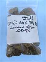 Bag of (300) Lincoln Wheat Cents - 1940's-1950's