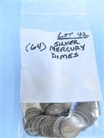 Bag of (64) Mercury Dimes (Silver)