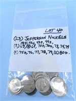 Bag of (23) Jefferson Nickels - 1941-1980