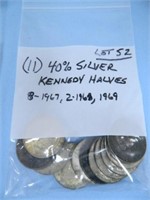Bag of (11) 40% Silver Kennedy Halves