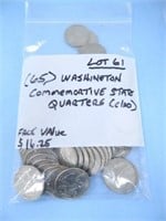 Bag of (65) Washington Comm. State Quarters