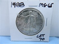 1988 American Silver Eagle Dollar MS-65