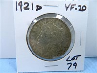 1921d Morgan Silver Dollar VF-20