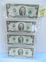 (4) 2003 Series 2 Federal Reserve Notes, Green