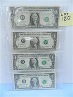 (4) $1 Federal Reserve Notes, 1995, 2001, 03A, 09