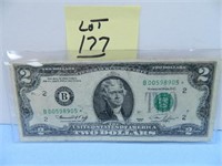 1976 Series $2 Federal Reserve Note, Green Seal,