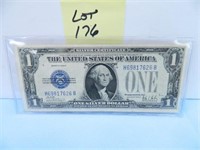 1928 B Series $1 Silver Certificate, Blue Seal,