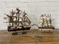 Pair of Older Model Ships