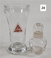 Jewelers Alcohol Bottle & Blatz Beer Glass