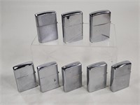 Group of (8) Zippo Cigarette Lighters