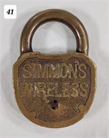 Simmons Wireless C.Q.D. Titanic Brass Padlock