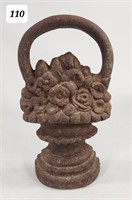 Early Cast Iron Floral Doorstop