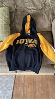 Iowa Hawkeye size large zip up jacket