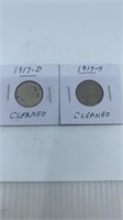 1917 D AND S BUFFALO NICKELS