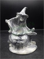 Halloween Witch and Cauldron Candle Holder
