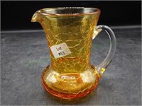 Amber Crackel Mini Glass pitcher