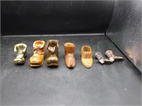 Vintage Decorative Folk Art Sculpted Boot/Shoe Lot