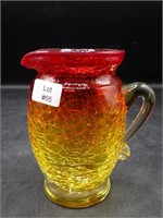 Vintage Kanawha Ombre  Crackle Glass Mini Pitcher