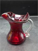 Pilgrim Glass Cranberry Mini Pitcher