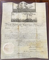 Scallop Top Ship's Passport signed by James Monroe