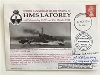 WWII HMS Laforey Signed Commemorative Cover
