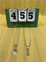 (2) Sterling Silver Chains & Pendants