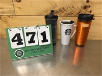 (3) Starbucks Coffee Carrier Mugs