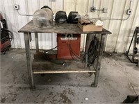 Lincoln stick welder, table, welding helmets and