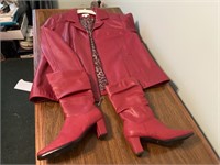 Red D&Co. XL Leather Jacket and Sz 7 Boots