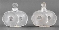 Lalique "Deux Fleurs" Crystal Perfume Bottles, 2