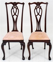 Chippendale Style High Back Mahogany Side Chairs 2