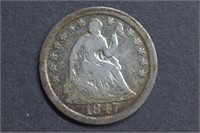 1847 Seated Liberty Half Dime