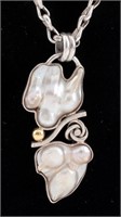 Atalporo Peruvian Silver & Cultured Pearl Necklace