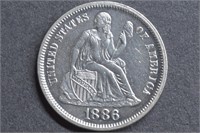 1886 Seated Liberty Dime