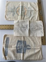 3 Vintage Cloth Sugar Bags