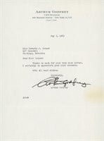 Arthur Godfrey signed letter