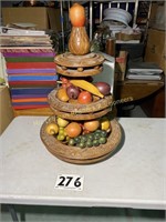 Wooden Fruit Display and Bowls