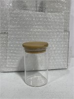 GLASS CONTAINERS WITH BAMBOO LIDS 10 JARS